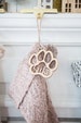 Pet Stocking Name Tag or Christmas Ornament, Paw Print Stocking Tag Personalized with Name, Holiday Decor, Dog Cat Name Tag  (Item - PAW200) 