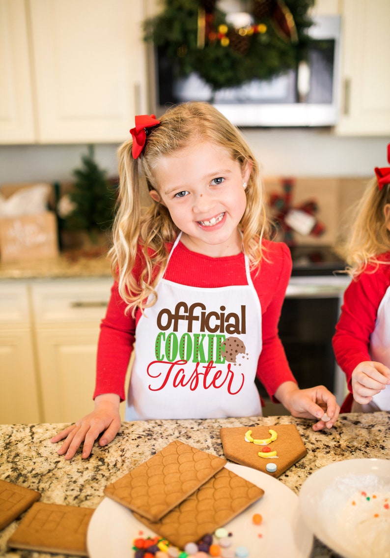 Christmas Apron for Kids Cute Gift Official Cookie Taster Etsy