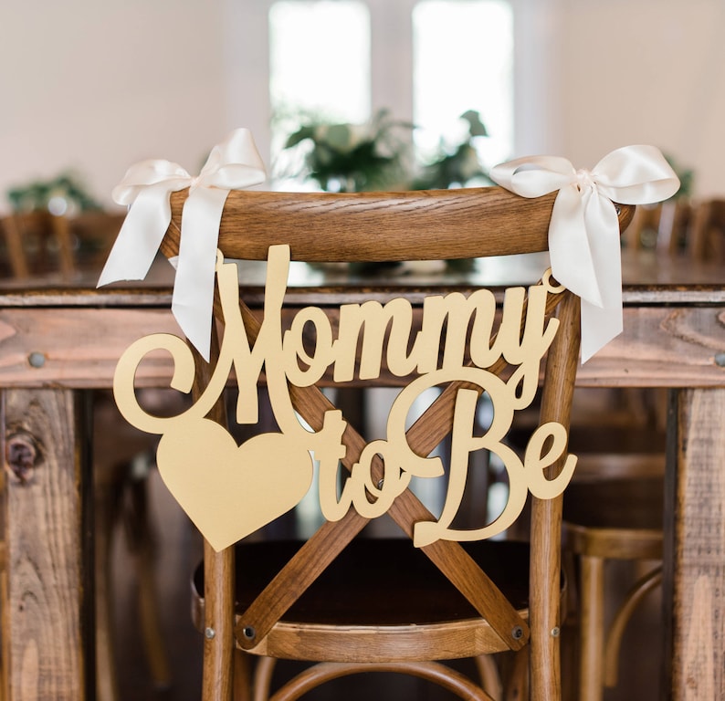 Baby Shower Chair Sign Mommy To Be Wooden Cutout For Baby Etsy