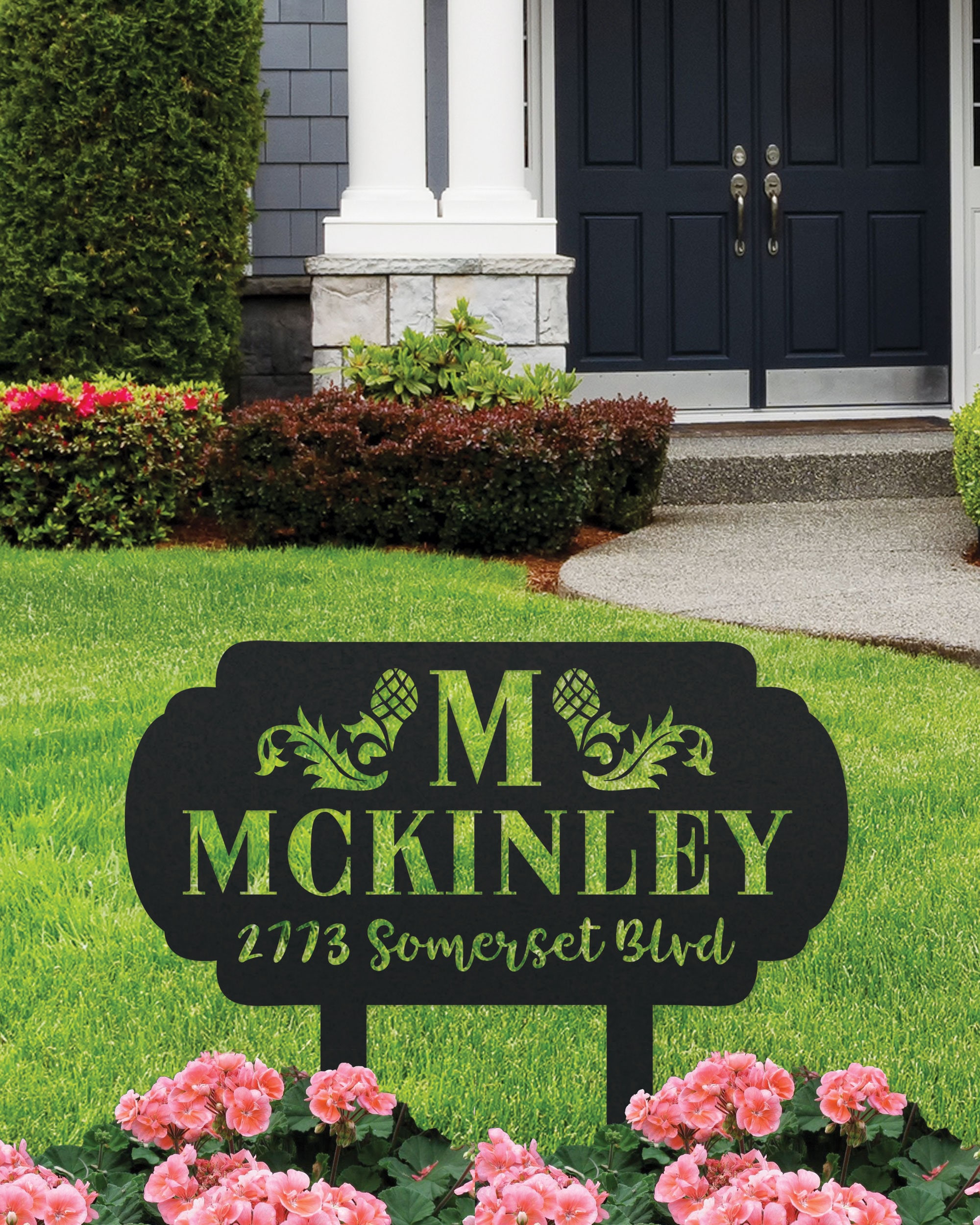 Metal Address Sign Yard Sign for Garden Custom Outdoor Metal Etsy