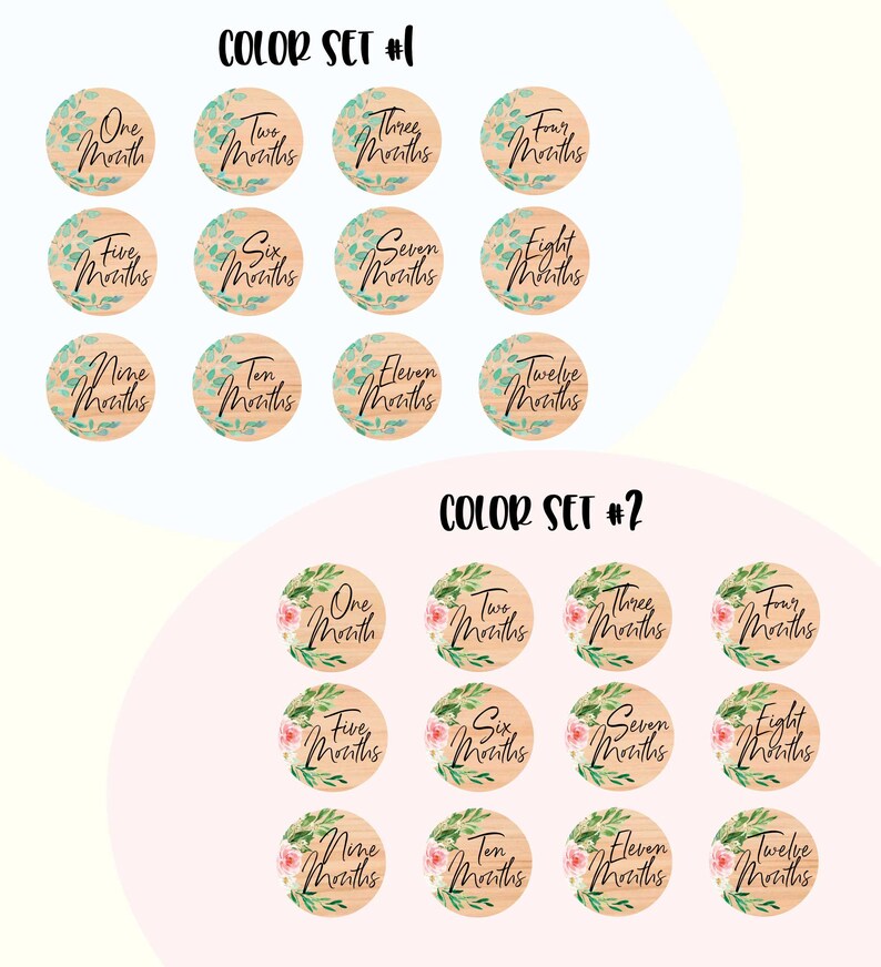 Monthly Baby Circles // SET of 12 Age Discs Milestone Wooden Etsy