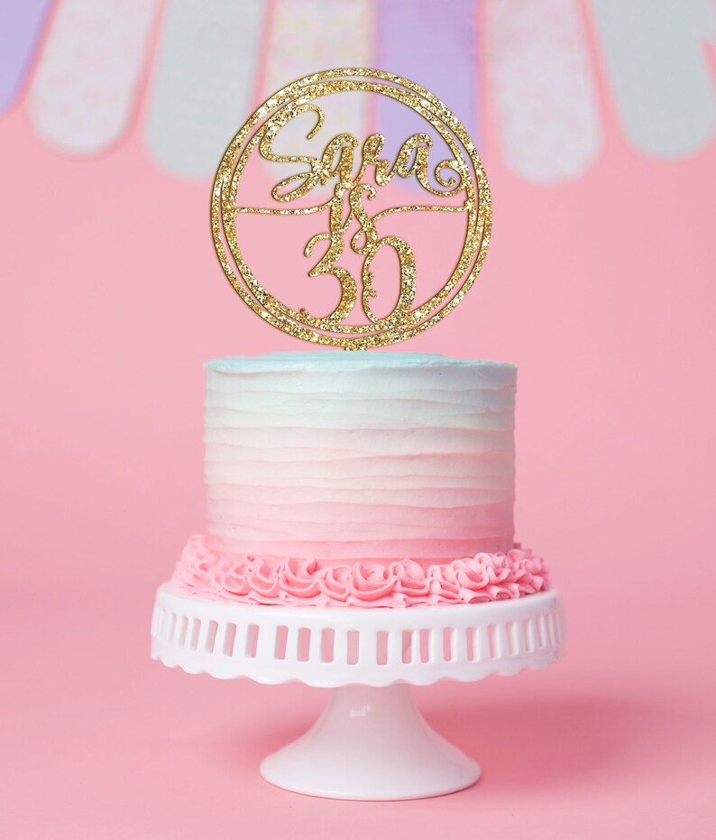 Personalized Birthday Cake Topper for Birthday Cake Topper with Age 30th 40th 50th Etc Birthday Cake Decor Cake Topper Item - CBA920