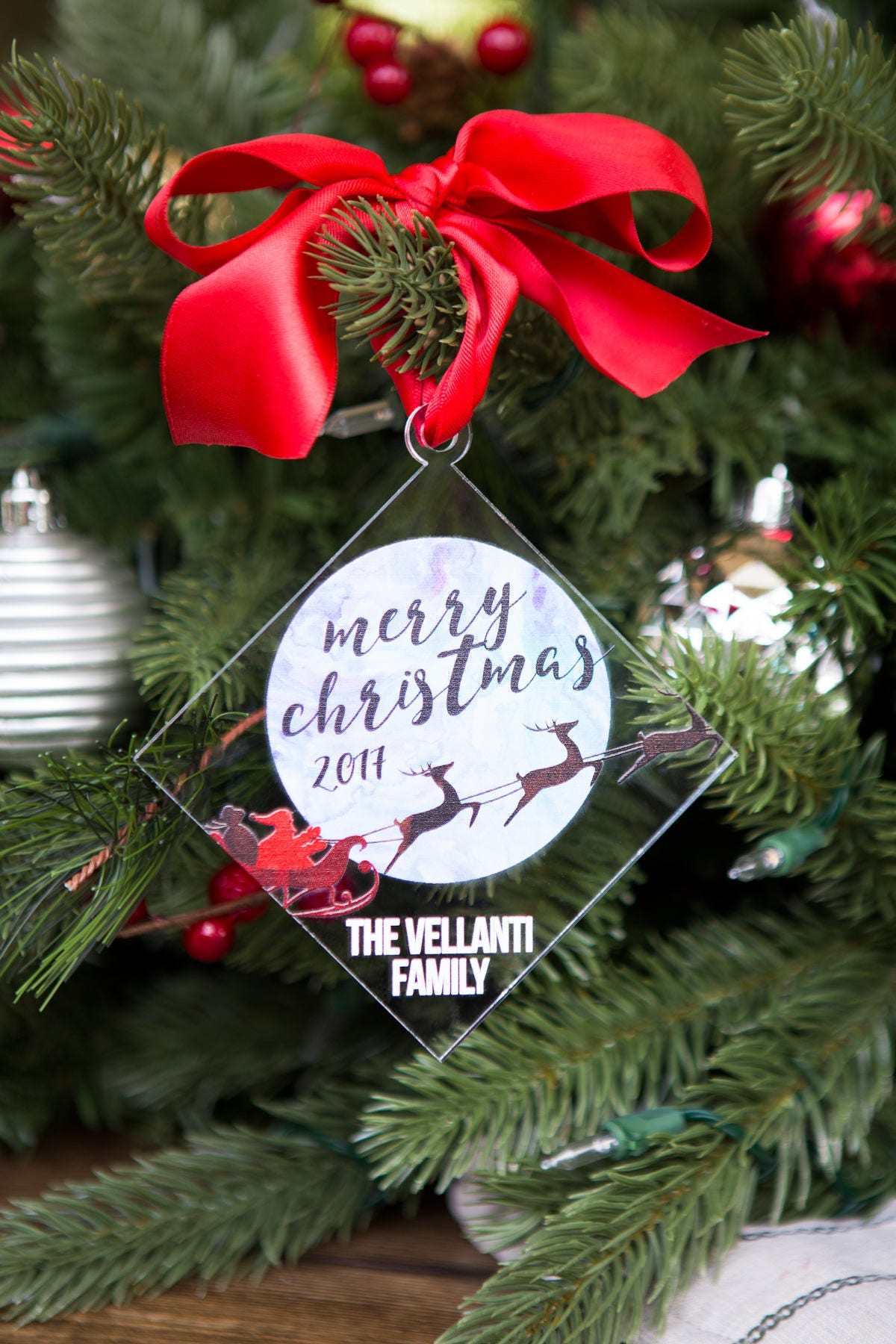 Family Christmas Ornament Personalized Holiday Scene Family - Etsy