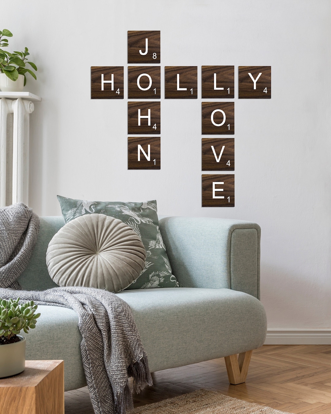 Scrabble Tile Decals for Wall, Scrabble Wall Art Letter Stickers Scrabble Tiles Custom Home