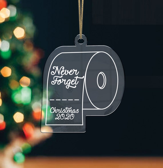 Christmas Ornament for 2020 Toilet Paper Clear Acrylic Ornament Modern Holiday Decor Funny Ornament Gift Item NFT249