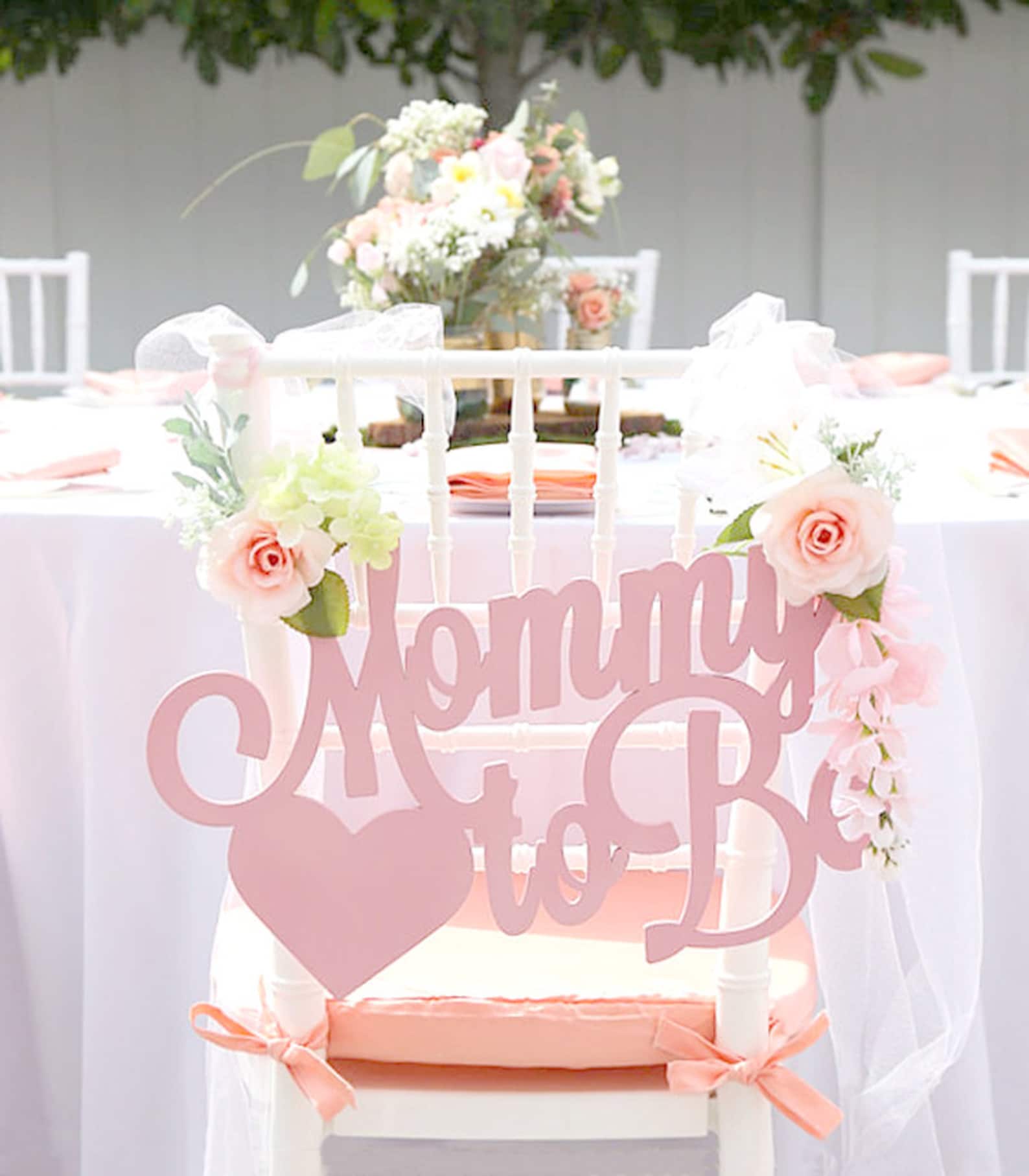 Baby Shower Chair Sign Mommy to Be Wooden Cutout in Custom Etsy