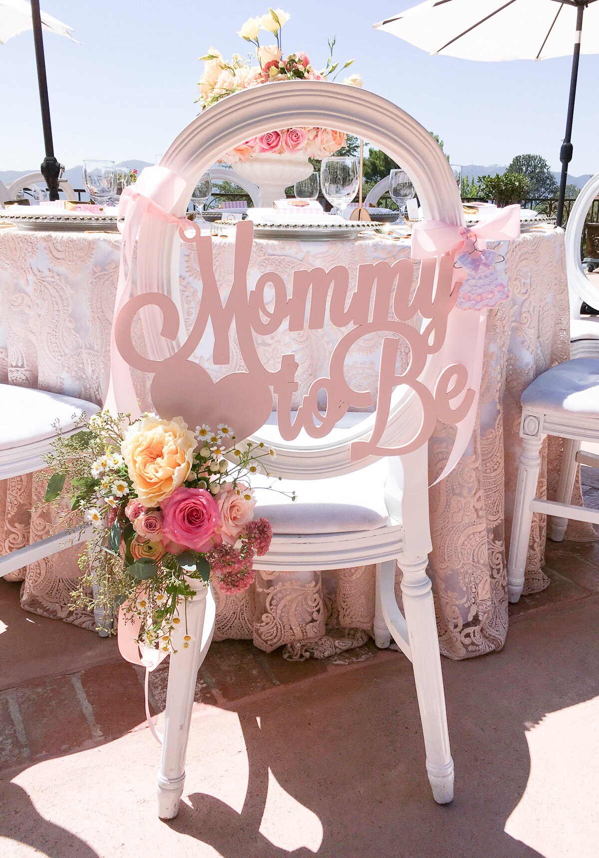 Baby Shower Chair Sign Mommy to Be Wooden Cutout in Custom Colors