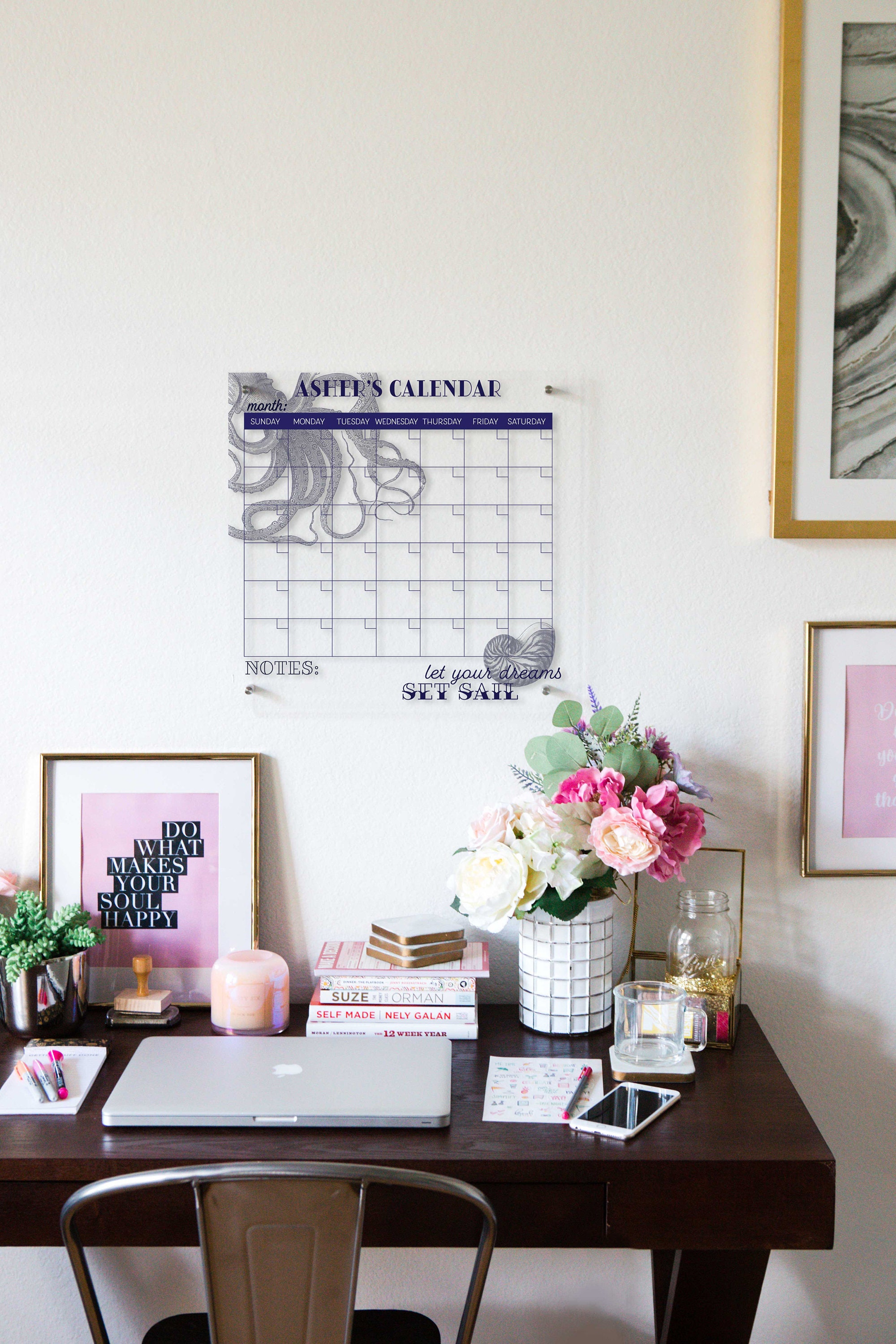 Clear Wall Calendar Dry Erase Calendar for Wall Vintage Etsy