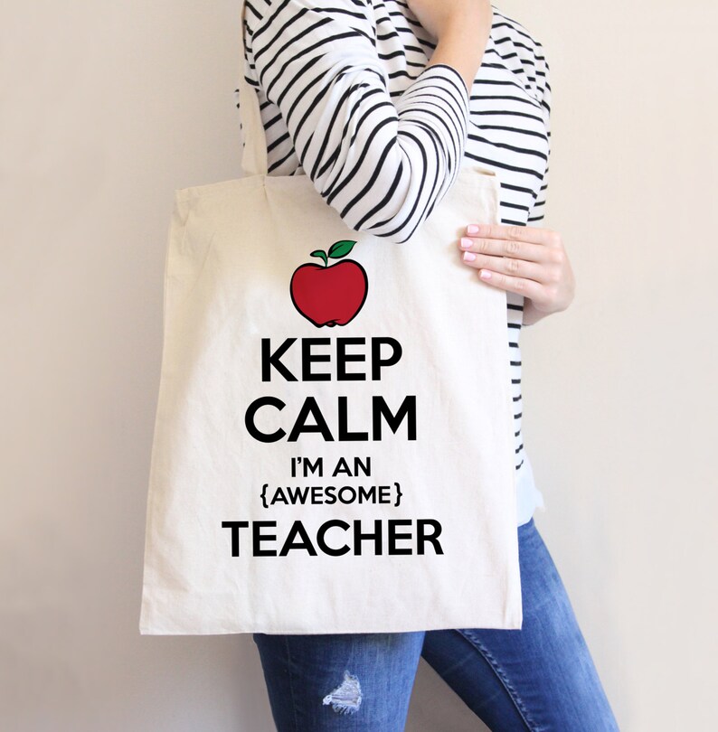 Bag for Teacher Gift for Teacher School Gift Keep Calm Etsy