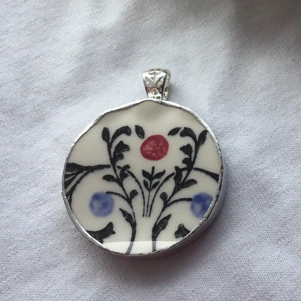 Blue Ridge pottery pendant # 124