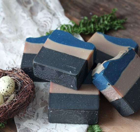 Blue Man Cold Process Soap Bar Soap Artisan Soap Gifts Under 30