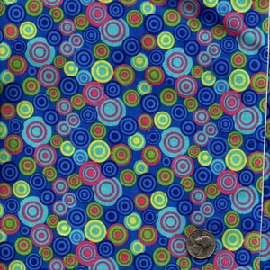 Blau Kreis Baumwollstoff: Quilten, Kleidung, Dekor