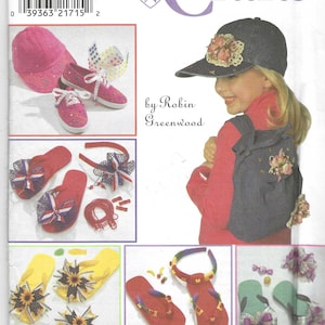 Patrón de artesanía ball cap decorado chanclas mochila pintada zapatillas sombrero diadema Loopy Barrette envío gratuito