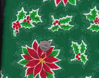 Jultyg: Grönt och rött julstjärnemönster, 9 meter