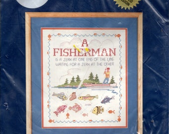 Heritage Crafts Always A Bigger Fish Cross Stitch Kit - Aida
