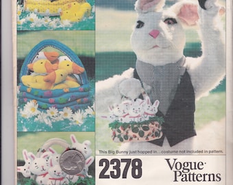 Vintage Vogue Craft Pattern Basket Large and Small Bunny Stuffed Cloth Toys Goose Chick Pig Horse Sheep Pig Duck Stuffed Toys Free Shipping