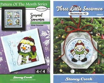 Cross Stitch  Snowmen Patterns  Christmas Tree Ornaments  Free Shipping