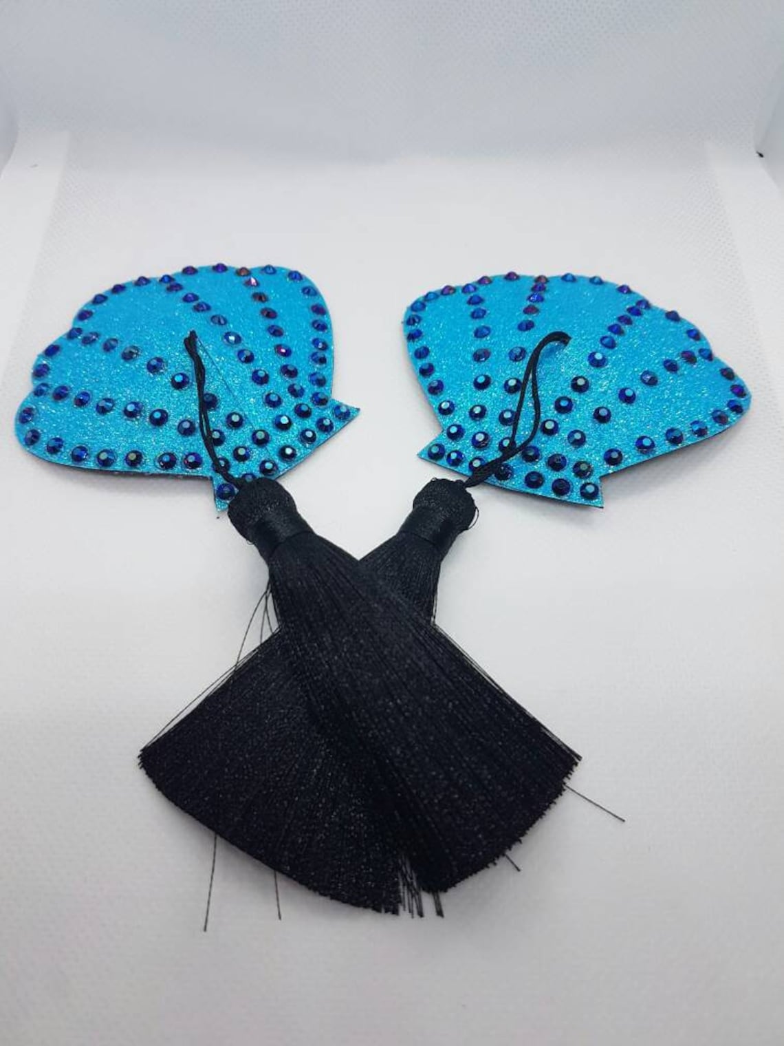 Blue Seashell nipple pasties add tassels sexy burlesque Etsy