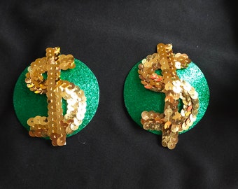 Green Dollar money USA burlesque pasties festival costume