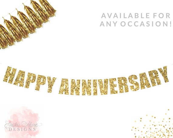 happy anniversary banner anniversary party decorations gold glitter banner glitter banner happy anniversary banners