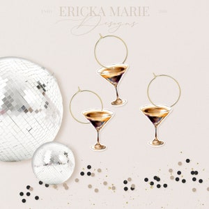 Espresso Martini | Espresso Martini Glass Charm| Martini Glass Charm | Bridal Shower | Wedding | Engagement Party | Glass Charms | Bridal
