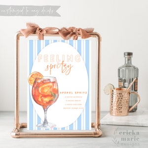 Aperol Spritz Sign | Signature Cocktail | Signature Cocktails Sign | Cocktail Menu Sign | Bachelorette Party | Bridal Shower | Wedding Decor