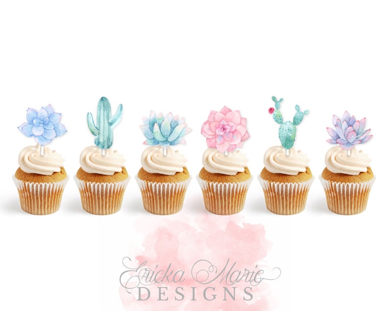 Succulent Cupcake Toppers Party Picks Food Succulent Cupcake Toppers Party Picks Food