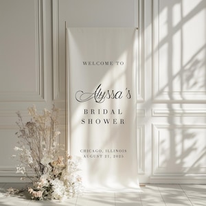 Fabric Bridal Shower Welcome Sign | Modern Bridal Shower Welcome Sign | Fabric Linen Custom Bridal Shower Sign | Bridal Shower Welcome Sign