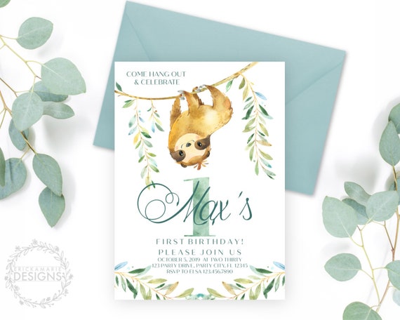 Sloth Birthday Party Sloth Baby Shower Sloth Party Theme