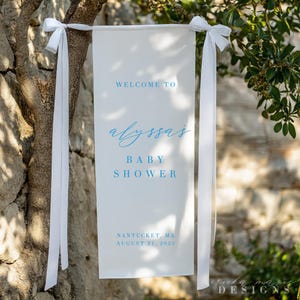 Fabric Baby Shower Welcome Sign | Modern Bridal Shower Welcome Sign | Fabric Linen Custom Baby Shower Sign | Baby Shower Welcome Sign