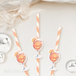 Aperol Spritz Straws | Cocktail Straws | Bachelorette Party | Bachelorette Party Decorations | Bridal Shower | Birthday Party Decor