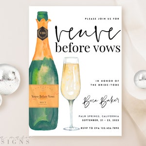 Veuve Before Vows | Veuve Before Vows Invite | Last Rendez Veuve | Last Rendez Veuve Invite | Bachelorette Party | Bach Party Invitation