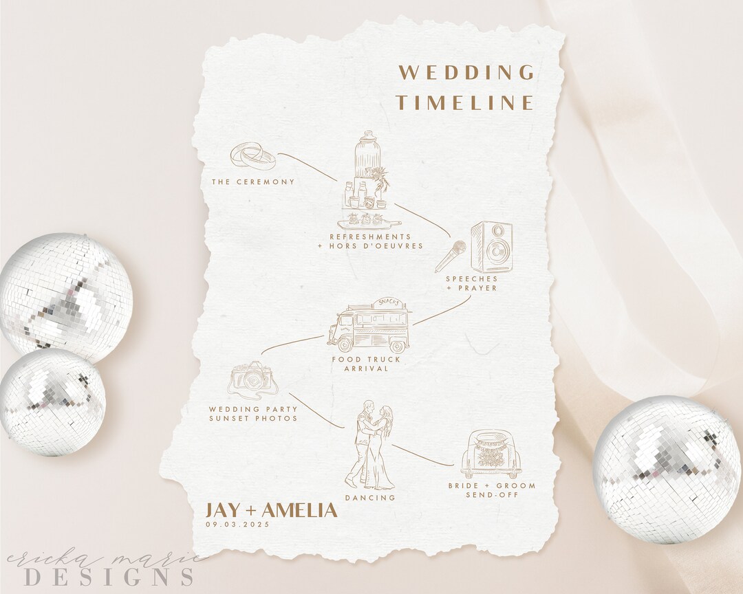 Wedding Timeline | Personalized Wedding Day Timeline | Custom Wedding ...