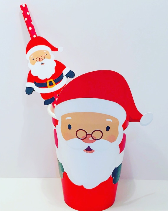 Santa Straw Toppers Santa Claus Straw Toppers Christmas Party