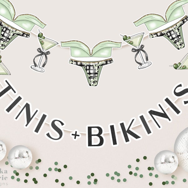 Martinis and Bikinis | Tinis and Bikinis | Martini Theme | Party Garland | Bachelorette Party | Birthday Party |  Bridal Shower
