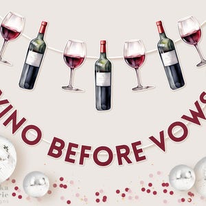 Vino Before Vows | Wine Themed Bachelorette Party | Pinot Grigio | Wine Theme | Wine Garland | Bridal Shower | Party Decor