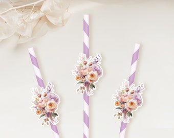 Floral Straws | Flower Straws | Bridal Shower | Baby Shower | Birthday Party | Spring Florals | Straw Toppers | Spring Party