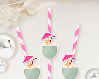 Cocktail Straws | Fruity Drink Straws | Tropical Drink | Bachelorette Party | Bachelorette Party Decorations | Bridal Shower | Party Decor