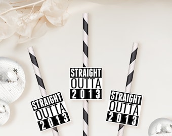 Straight Outta | Hip Hop Birthday | Gangsta Party | Party Straws | 10th Birthday | 20th Birthday | 30th Birthday | 40th Birthday