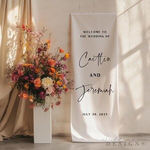 Fabric Wedding Welcome Sign | Modern Wedding Welcome Sign | Fabric Linen Custom Wedding Sign | Wedding Welcome Sign | Wedding Ceremony Sign