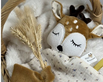 Doudou de naissance Biche grège et roux, Fille