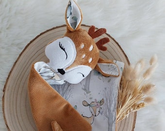 Doudou doe, customizable fawn OEKO-TEX fabrics artisanal creation baby gift birth