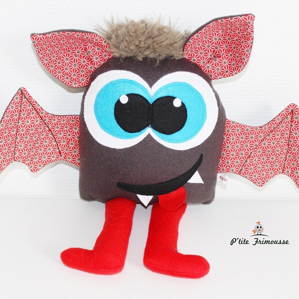 Doudou coussin grande chauves-souris