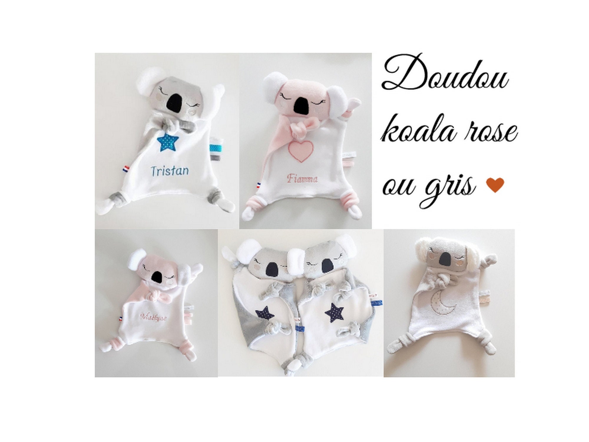 Doudou Koala Fabrics Oeko Tex Customizable Made In France Gift Etsy