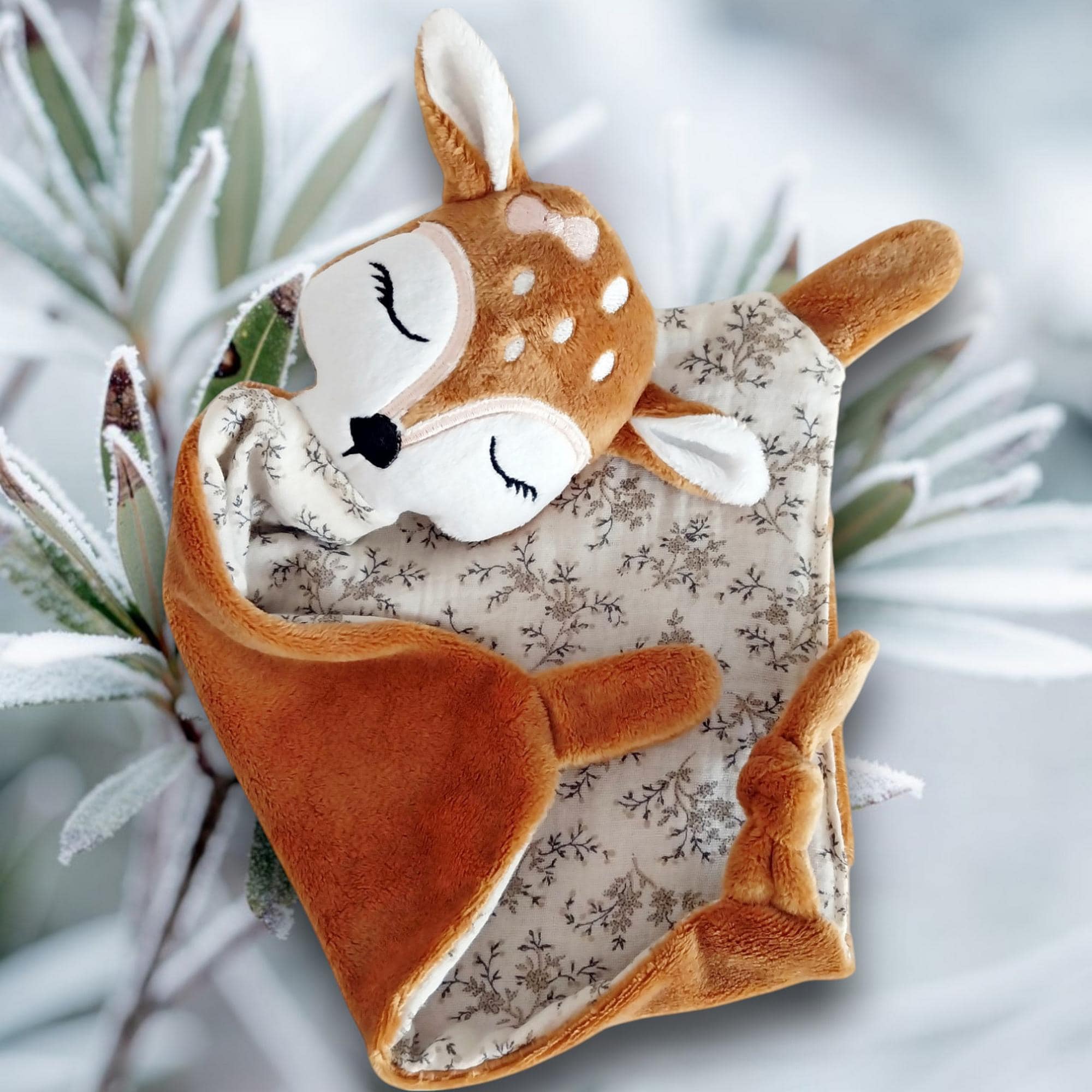 Doudou Biche Ella BIECO - Peluche Douce Pour Bébé - Cadeau Naissance - 36x28cm - 100% Polyester