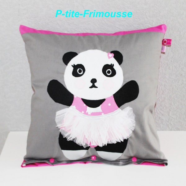 Housse de coussin 40/40 Miss panda.