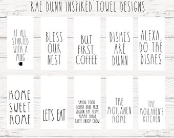Rae Dunn Icon Inspired /'Eat./' Embroidered Kitchen Towel wcircle