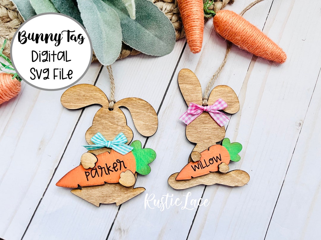 Bunny Tag Digital SVG File Digital File - Etsy