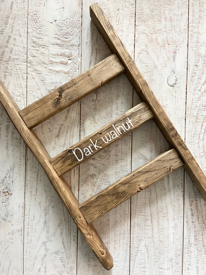 Kitchen Towel Ladder  Bathroom Towel Ladder  Farmhouse Decor Dark Walnut Stain