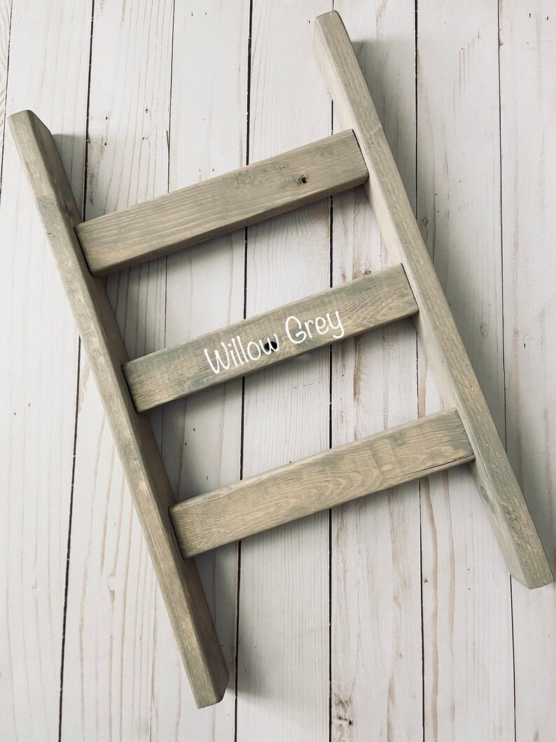 Kitchen Towel Ladder  Bathroom Towel Ladder  Farmhouse Decor Willow Grey